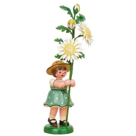 Hubrig Volkskunst GmbH Blumenkind Mädchen mit Edelweißmargarite 17 cm bunt/grün