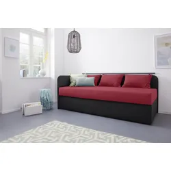 Polsterliege MAINTAL "Diana", rot (rot, schwarz), B:93cm, Komplettbetten