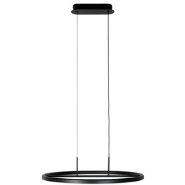LUCANDE Virvera LED-Hängelampe, rund, schwarz
