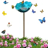 Flower Vogeltränke, Gartenstecker Bienentränke Metall, Bienentränke Blumenform, Vogeltränke Stehend, Bienentränkes Fütterungsschale, für Gartendekoration