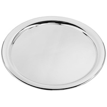 Edzard Tablett Serviertablett Porto, rund, edel versilbert, anlaufgeschützt, Dekotablett, Kerzentablett, Durchmesser 32 cm