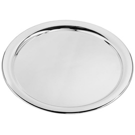 Edzard Tablett Serviertablett Porto, rund, edel versilbert, anlaufgeschützt, Dekotablett, Kerzentablett, Durchmesser 32 cm