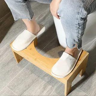 Toilettenhocker aus Bambus, WC Hocker Fußhocker Kinder Toilettenhilfe Höhenverstellbar 7-9in Tritthocker Rutschfest WC Schemel Toilettenstuhl