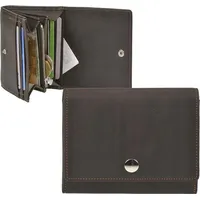 Sonnenleder Geldbörse Leder mocca braun Portemonnaie Geldbeutel SEEVE Damen Herren 11,5 x 9,5 cm