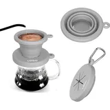 Famanu Kaffeefilter Tragbarer, faltbarer Silikon Kaffeefilterhalter - Grau