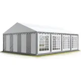 TOOLPORT Partyzelt 5 x 8 m inkl. 4 Seitenteile Grau/Weiß