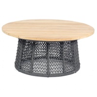 SonnenPartner Lounge-Tisch Poison 100 cm Teak/Alu/Polyrope grau Beistelltisch