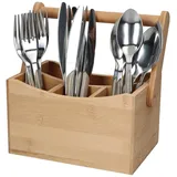Mambocat Bambusbesteckhalter mit Besteck für 6 Personen