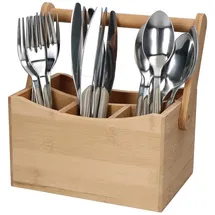 Mambocat Bambusbesteckhalter mit Besteck für 6 Personen