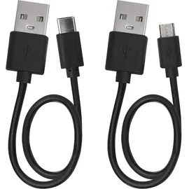 EMOS - ALPHA 10S Powerbank 10 000 mAh - externer Akku mit Passthrough - 2 USB-A-Ausgänge, 1 micro-USB-Eingang - inkl. 2 USB-Datenkabel - auto ON/OFF - für iPhone, iPad, Smartphone, Tablet - schwarz