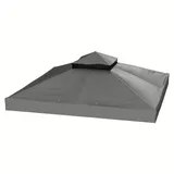 CHICFURN Pavillon-Ersatzdach Dachbespannung für Pavillon mit Wasserablauf-Löchern, 300 x 300 cm (Packung, UPF 30+ Sonnenschutz für den Außenbereich), Geeignet für Garten und Terrasse, 3 × 3 m, Dunkelgrau grau 300 cm x 300 cm