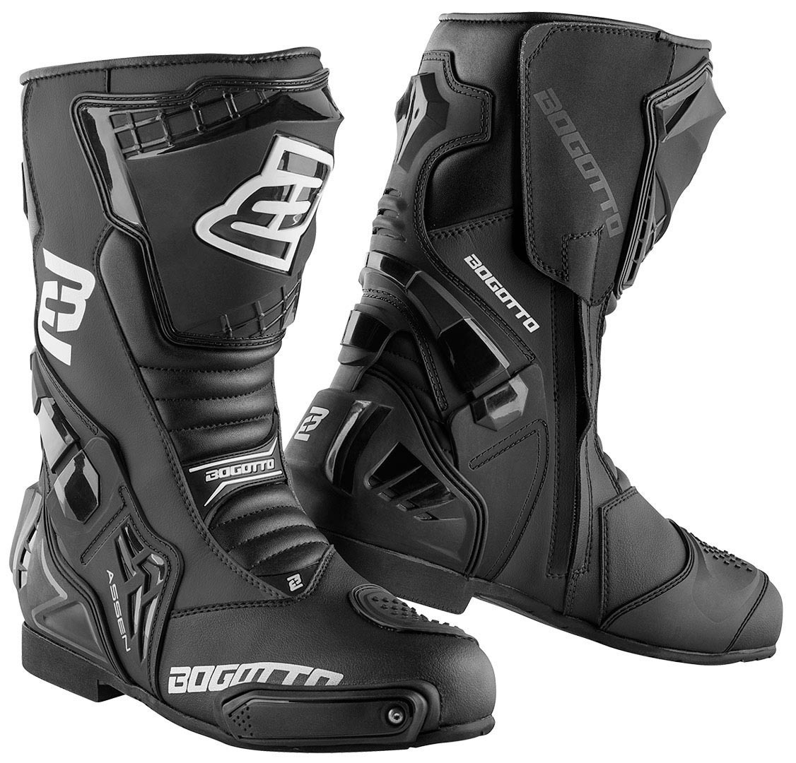 Bogotto Assen Motorradstiefel, schwarz, Größe 46 für Männer