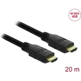 DeLock HDMI-Kabel 4K 60 Hz 20 m Schwarz