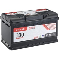 Accurat EFB Batterie I80-12V, 80Ah, 780A, Impulse, wartungsfrei - Autobatterie, Starterbatterie, Start-Stop Batterie für SUV, PKW, Lieferwagen