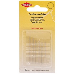 Kleiber Ledernadeln, 0,70–0,90 mm, Länge: 36–44 mm, 6 Stück