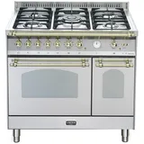 Lofra RSD 96 MFTE/ CI - STAINLESS STEEL - Messing Finish - DOLCEVITA - DOUBLE OVEN 90 cm