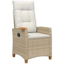 vidaXL Liegestuhl mit Teeteller 62 x 64 x 112 cm Beige