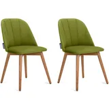 Konsimo® Esszimmerstühle, Olivgrün, Eiche, Buchenholz, Echtholz, 48x86x44 cm, Esszimmer, Stühle, Esszimmerstühle, Vierfußstühle