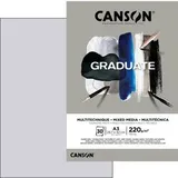 Canson Mix Media Papier Block 30 Blatt 220 g/m2 Grau