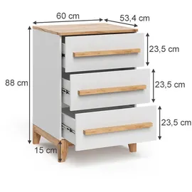 VitaliSpa Malia 60 x 88 cm Weiß/Artisan