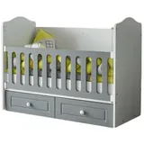 JV Möbel Babybett Stilvoll Grau Schubladen Modernes Design Komfortables Kinderzimmer