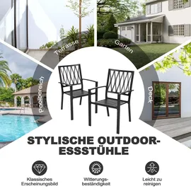 avestar Gartenstuhl 2er Set 2 x 56 x 56 x 85 cm schwarz