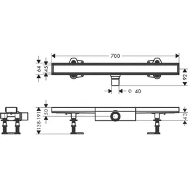 Hansgrohe RainDrain Compact Duschrinne 700 mm befliesbar edelstahl gebürstet