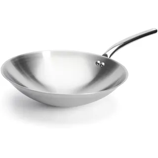 De Buyer 3122.36 Wok, Edelstahl, Silber, 27,9 x 20,1 x 10,9 cm