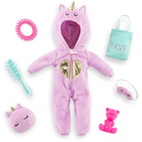 Corolle Zubehörset Einhorn Onesie, 7 Teile, für alle 28cm Ankleidepuppen
