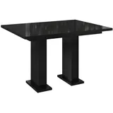 altdecor Schwarz Hochglanz, Holzwerkstoff, Rechteckig,Rechteckig, Bodenplatte, 80x75x120 cm, Esszimmer, Tische, Esstische