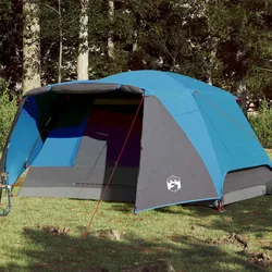 Campingzelt 6 Personen Blau 412x370x190 cm 190T Taft