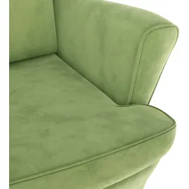 vidaXL Ohrensessel mit Hocker Samt 81 x 96 x 90 cm Hellgrün