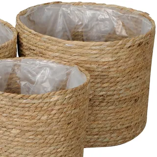 Pflanzkorb WATERSIDE natur Pflanzgefäß D30cm Korb zum Bepflanzen Strandhaus