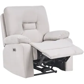 Beliani Sofa Set elektrisch verstellbar 6-Sitzer BERGEN Samtstoff Sandbeige mit Usb-anschluss