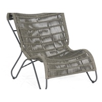 Natur24 Ritz lounge-sessel kunststoffgeflecht - grau - massivholz