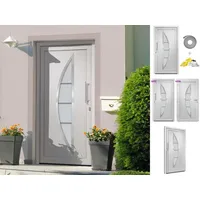 vidaXL Haustür Haustür Weiß 108x200 cm Eingangstür Außentür Nebeneingangstür weiß