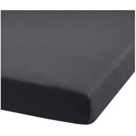 BettwarenShop Spannbettlaken Jersey-Elasthan 120 x 200 - 130 x 220 cm grau