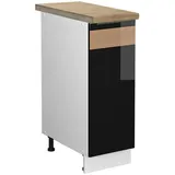 Vicco Apothekerschrank Fame-Line, 30 cm, AP Eiche hochglanz/Weiß - Schwarz