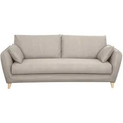 Skandinavische Schlafcouch beige mit Matratze Dicke 10 cm 3-Sitzer CREEP