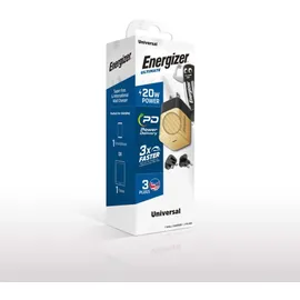 Energizer ENERGIZER, GaN 4A USB-C 20W Netzladegerät mit EU/UK/US Steckdosen, Schwarz / Gold - Bunt