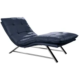 W.Schillig Relaxliege daily dreams Leder 75 x 91 x 170 cm Blau mit Kissen