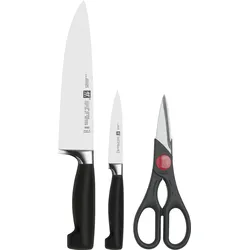 Four Star Kochmesser und Obst- und Gemüsemesser mit Schere
