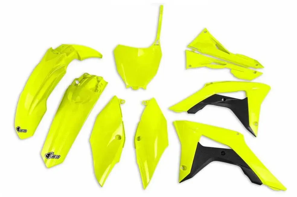 Ufo Honda Crf 250r/450r 2018-2021 With Airbox Covers Hokit123-dflu Fork Protectors & Plastikbausatz - Neon Yellow - One Size