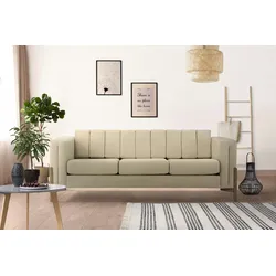 3-Sitzer HOME AFFAIRE "Haki", beige, B:220cm H:74cm T:88cm, Sofas