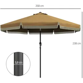 Outsunny Sonnenschirm 265 x 265 cm Khaki