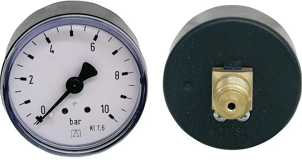 Rohrfeder-Manometer für Heizung/Sanitär Industrie - Axial, Afriso, Ø50mm, DN8 (1/4''), 0-6bar