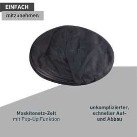 WINDHAGER Pop-up Moskitonetz 140 x 200 cm Anthrazit