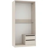 marmex möbel TRES Garderobenschrank 100x51x206cm Beige/Grau