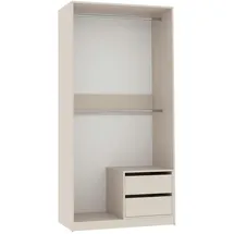 marmex möbel TRES Garderobenschrank 100x51x206cm Beige/Grau