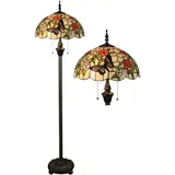 Five liters Tiffany Stil Buntglas Stehlampe Handgefertigt 165 cm Hoch Antik-Leselampe mit 40 cm Lampenschirm für Wohnzimmer Schlafzimmer